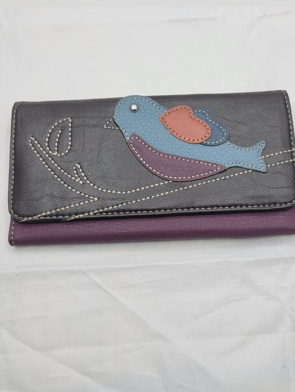 Relic Brown & Purple Women's Wallet with Bird